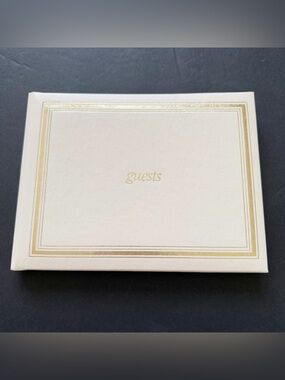 Vintage C.R. Gibson Guest Book Cream/Gold Formal Heritage Collection 1052 Guests